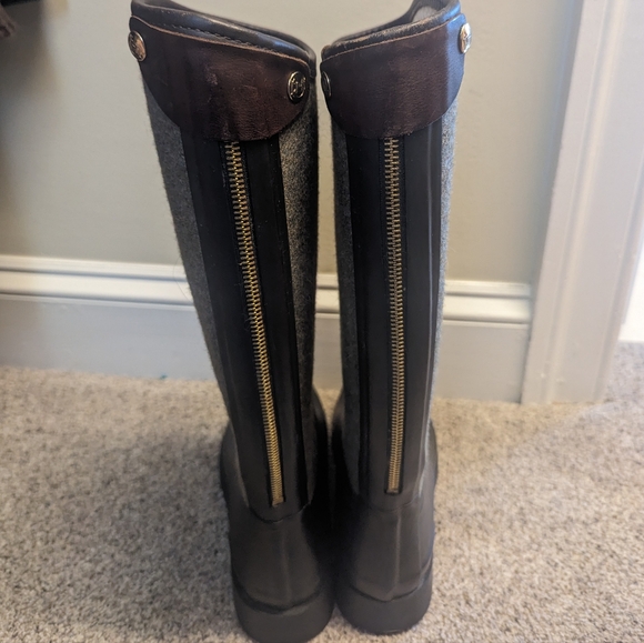 Hunter Bessy Black and Gray-ish Tall Boots - Picture 4 of 5